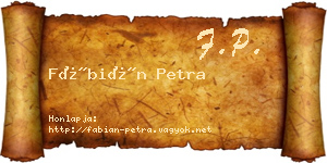 Fábián Petra névjegykártya