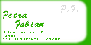 petra fabian business card