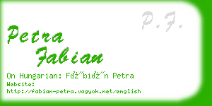 petra fabian business card